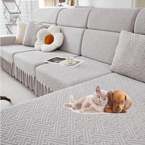 Zeyeo 2024 Stretch Magic Sofabezug Mit Rock - Universell, Waschbar Und Verschleißfest Für Anbausofas(E,XXL Chaise Cover) von Zeyeo
