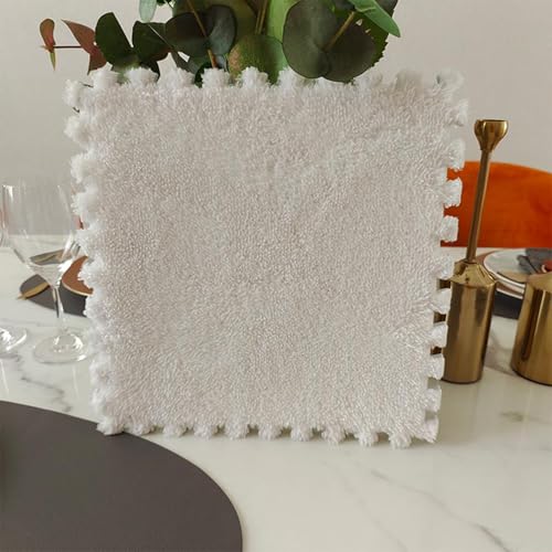 Zeyeo 28 Stück 12" X 12" X 1cm Weiche Plüsch-Fußmatten Aus Ineinandergreifendem Schaumstoff Mit Rändern Für Das Spielzimmer Zu Hause(White) von Zeyeo