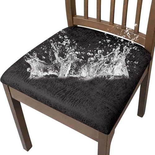 Zeyeo 2er/4er/6er Set Wasserfeste Sitzbezüge Für Esszimmerstühle, PU-Leder-Kissenbezüge Für Küchenstühle In Kamel (2er-Pack), Universelle Passform(#3,2 Pack) von Zeyeo