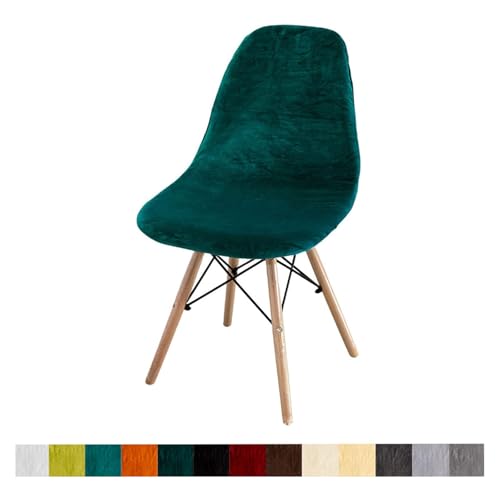 Zeyeo 2er-Set Stuhlhussen Aus Samt Ohne Armlehnen Für Esszimmerstühle Im Mid-Century-Modern-Stil, Schwarz, Sehr Dehnbar Und Langlebig(Green 2,6 Pack) von Zeyeo