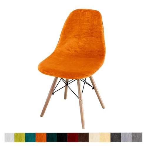 Zeyeo 2er-Set Stuhlhussen Aus Samt Ohne Armlehnen Für Esszimmerstühle Im Mid-Century-Modern-Stil, Schwarz, Sehr Dehnbar Und Langlebig(Orange,6 Pack) von Zeyeo