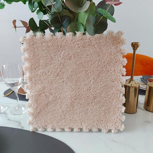 Zeyeo 30 Stück 12" X 12" X 1cm Weiche Plüsch-Fußmatten Aus Ineinandergreifendem Schaumstoff Mit Rändern Für Die Heimdekoration(Apricot) von Zeyeo