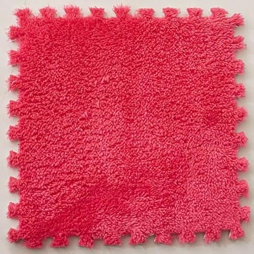 Zeyeo 32 Stück 12" X 12" X 1cm Weiche Plüsch-Fußmatten Aus Ineinander Greifendem Eva-Schaum Für Die Inneneinrichtung(Red) von Zeyeo