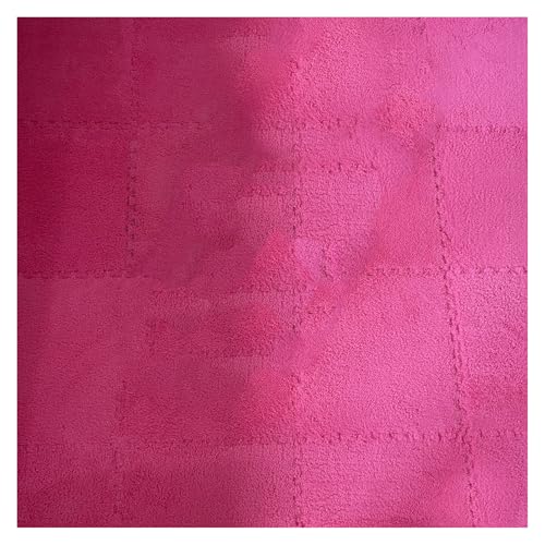 Zeyeo 36 Stück Plüsch-Fußmatten Aus Ineinandergreifendem Schaumstoff, 30 X 30 X 1 cm, Weiche Eva-Teppichfliesen Für Zimmer(Rose Red) von Zeyeo