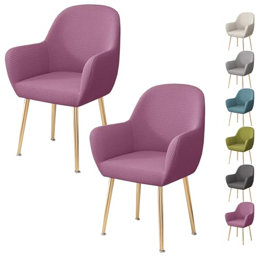 Zeyeo 6er-Set/4er-Set/2er-Set, Dehnbare Stuhlhussen Für Esszimmerstühle Mit Armlehnen, Gebogener Rückenlehne – Schutz Für Die Küchenbar(Purple 2pcs) von Zeyeo