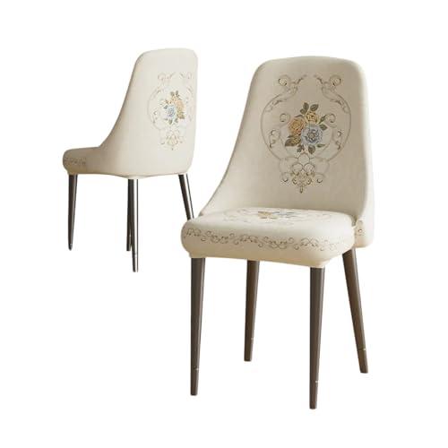 Zeyeo Barhocker-Bezüge Aus Pannesamt, 2er-/4er-/6er-Set, Dehnbare, rutschfeste Bezüge Für Drehbare Barhocker(Beige-a,6Pcs) von Zeyeo