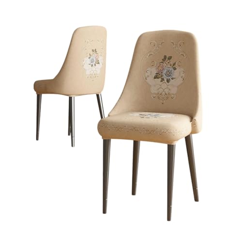 Zeyeo Barhocker-Bezüge Aus Pannesamt, 2er-/4er-/6er-Set, Dehnbare, rutschfeste Bezüge Für Drehbare Barhocker(Khaki-a,4Pcs) von Zeyeo