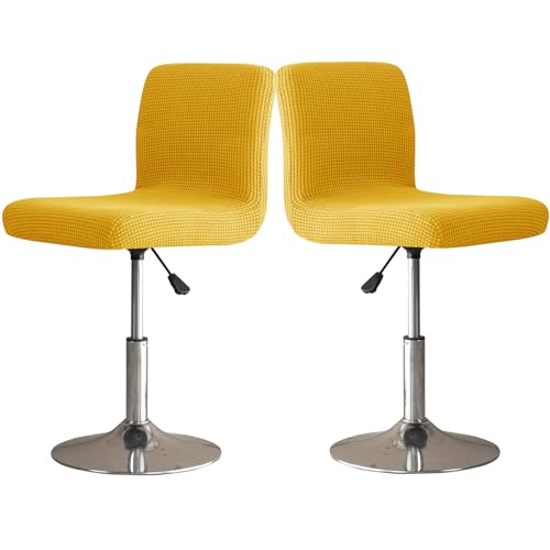 Zeyeo Barhocker-Sitzbezüge Mit Rückenlehne, Stretch-Drehstuhl-Schonbezüge Für Thekenhöhe, 2/4/6-teilige Sets(Lemon Yellow,Yellow) von Zeyeo