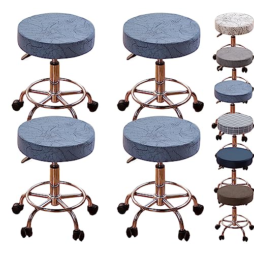Zeyeo Barhocker-Stuhlbezug-Set Mit 1/2/4/6, Verdickter Schonbezug Für Runde, Drehbare Und Anhebbare Hocker, Bar-Barbershop(Blue 4pcs,Large) von Zeyeo