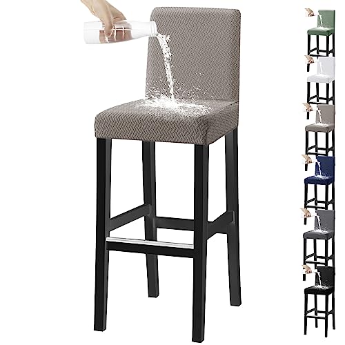 Zeyeo Barhocker-Stuhlhussen-Set Mit 1/2/4/6, wasserdichte Stretch-Schonbezüge Für Drehhocker An Der Kneipe(Taupe 1pcs) von Zeyeo