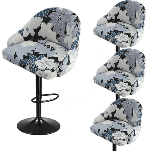 Zeyeo Bedruckte Barhocker-Bezüge, 4er-/2er-Set, Dehnbare Schonbezüge Für Drehstühle Mit Kurzer Rückenlehne Für Bogenförmige Barhocker, Maschinenwaschbar(G,4Pcs) von Zeyeo