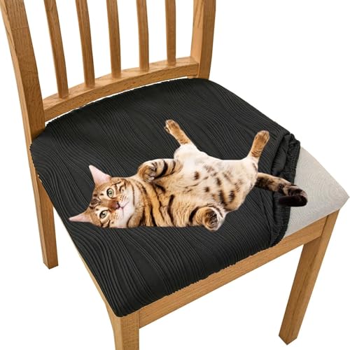 Zeyeo Dehnbare Sitzbezüge Für Esszimmerstühle, 2/4/6-teiliges Set, Katzenkratzfest, Kissenbezüge Für Küchenstühle In Kaffeefarbe (2er-Pack)(#3,6 Pack) von Zeyeo