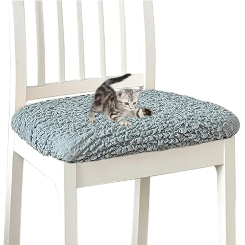 Zeyeo Dehnbare Stuhlsitzbezüge Mit Bändern – 2er-, 4er- Oder 6er-Set – Polyester Und Elastan, Für Küche, Hotel, Meeting – Kaffee, 6er-Pack(Blue,6 Pack) von Zeyeo