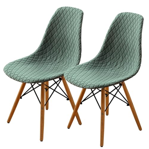 Zeyeo Dining Chairs Covers Set of 2/4/6,Mid Century Modern Dining Chair Covers,Shell Chair Cover, Armless Chair Cover Lounge for Kitchen, Dining, Living Room Side Chairs(Green,2Pcs) von Zeyeo