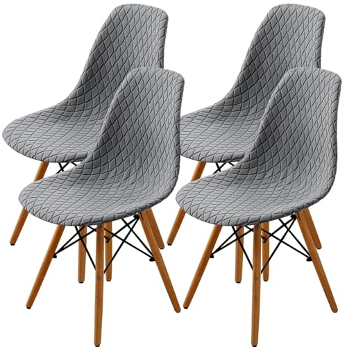 Zeyeo Dining Chairs Covers Set of 2/4/6,Mid Century Modern Dining Chair Covers,Shell Chair Cover, Armless Chair Cover Lounge for Kitchen, Dining, Living Room Side Chairs(Light Gray,4Pcs) von Zeyeo