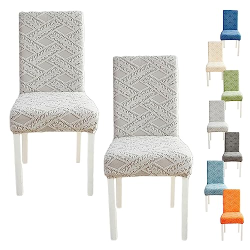 Zeyeo Dinning Chair Cover Jacquard Design Set Of 1/2/4/6 Thickened Stretch Parsons Chair Slipcover Washable Seat Cover Universal Chair Protector Cover For Kitchen Restaurant Hotel,Orange 1pcs(Light Gr von Zeyeo