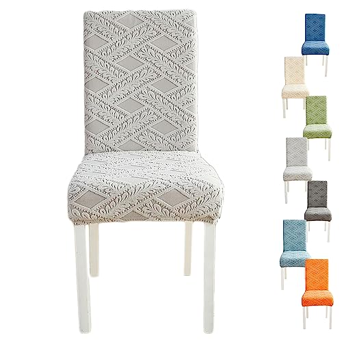 Zeyeo Dinning Chair Cover Jacquard Design Set Of 1/2/4/6 Thickened Stretch Parsons Chair Slipcover Washable Seat Cover Universal Chair Protector Cover For Kitchen Restaurant Hotel,Orange 1pcs(Light Gr von Zeyeo