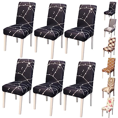 Zeyeo Elastic Dining Chair Cover Set of 2/4/6 Modern Style Jacquard Design Parson Chair Slipcover Washable Seat Cover Stretch Universal Chair Protector Cover for Dining Room Hotel,Flower 2pcs(Black 6p Zeyeo Elastic Dining Chair Cover Set of 2/4/6 Modern Style Jacquard Design Parson Chair Slipcover Washable Seat Cover Stretch Universal Chair Protector Cover for Dining Room Hotel,Flower 2pcs(Black 6p von Zeyeo