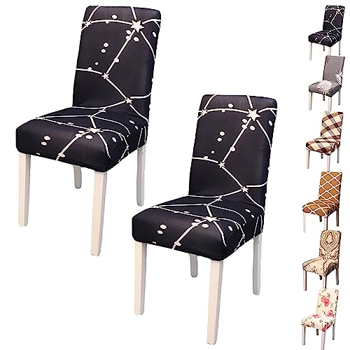 Zeyeo Elastic Dining Chair Cover Set of 2/4/6 Modern Style Jacquard Design Parson Chair Slipcover Washable Seat Cover Stretch Universal Chair Protector Cover for Dining Room Hotel,Flower 2pcs(Black 2p Zeyeo Elastic Dining Chair Cover Set of 2/4/6 Modern Style Jacquard Design Parson Chair Slipcover Washable Seat Cover Stretch Universal Chair Protector Cover for Dining Room Hotel,Flower 2pcs(Black 2p von Zeyeo