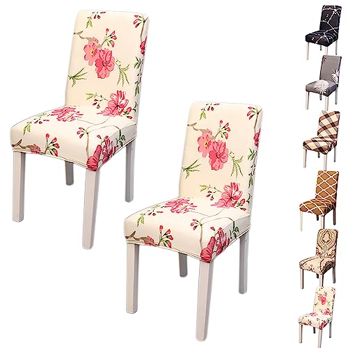 Zeyeo Elastic Dining Chair Cover Set of 2/4/6 Modern Style Jacquard Design Parson Chair Slipcover Washable Seat Cover Stretch Universal Chair Protector Cover for Dining Room Hotel,Flower 2pcs(Flower 2 Zeyeo Elastic Dining Chair Cover Set of 2/4/6 Modern Style Jacquard Design Parson Chair Slipcover Washable Seat Cover Stretch Universal Chair Protector Cover for Dining Room Hotel,Flower 2pcs(Flower 2 von Zeyeo