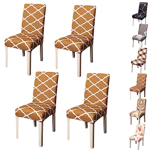 Zeyeo Elastic Dining Chair Cover Set of 2/4/6 Modern Style Jacquard Design Parson Chair Slipcover Washable Seat Cover Stretch Universal Chair Protector Cover for Dining Room Hotel,Flower 2pcs(Yellow 4 Zeyeo Elastic Dining Chair Cover Set of 2/4/6 Modern Style Jacquard Design Parson Chair Slipcover Washable Seat Cover Stretch Universal Chair Protector Cover for Dining Room Hotel,Flower 2pcs(Yellow 4 von Zeyeo