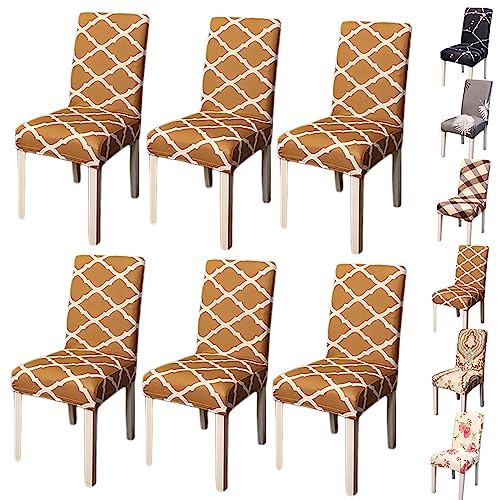 Zeyeo Elastic Dining Chair Cover Set of 2/4/6 Modern Style Jacquard Design Parson Chair Slipcover Washable Seat Cover Stretch Universal Chair Protector Cover for Dining Room Hotel,Flower 2pcs(Yellow 6 Zeyeo Elastic Dining Chair Cover Set of 2/4/6 Modern Style Jacquard Design Parson Chair Slipcover Washable Seat Cover Stretch Universal Chair Protector Cover for Dining Room Hotel,Flower 2pcs(Yellow 6 von Zeyeo