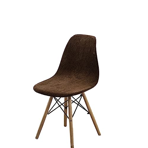 Zeyeo GUYIRT Velvet Shell Chair Covers, Shell Dining Chair Slipcovers Mid Century Modern Style Shell Chair Protector Cover for Kitchen Hotel-White-Set of 2(Coffee,Set of 2) von Zeyeo