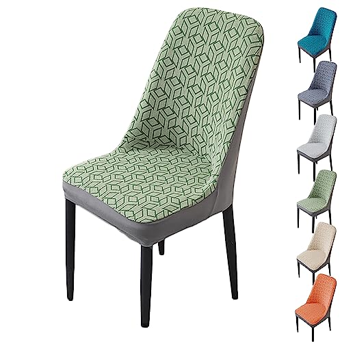 Zeyeo Jacquard-Stuhlhussenset Mit Gebogener Rückenlehne (1/2/4/6 Stück) – Verdickter Stretchschutz Für Esszimmer/Hotel/Restaurant(Green 1pcs) von Zeyeo