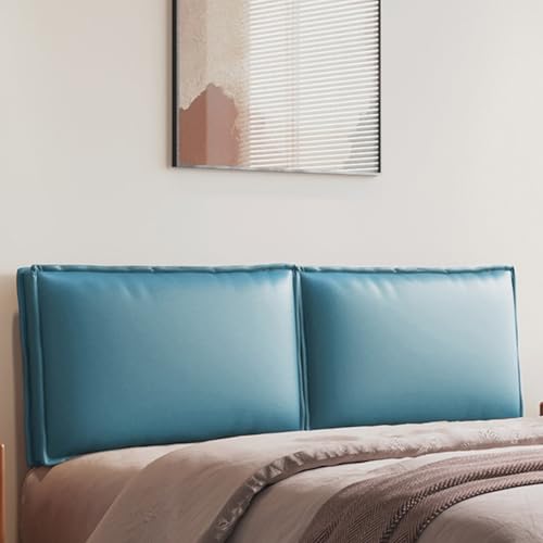 Zeyeo Keilkissen Aus PU-Bett In Voller Größe Für Das Kopfteil, Dunkelgrau – Ideal Als Nackenrolle, Rückenlehne Für Bett Und Tagesbett Mit Bequemer Unterstützung(Peacock Blue,Queen) von Zeyeo