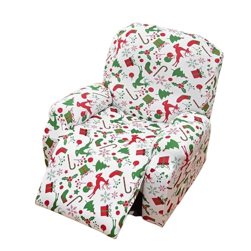 Zeyeo Langer Titel: 4-teiliges Stretch-Relaxsessel-Bezugsset Mit Tasche, Weihnachtsmotiv „Lazy Boy“-Relaxsessel-Schonbezüge Für Umfassenden Schutz, Einheitsgröße (2er-Pack)(3) von Zeyeo