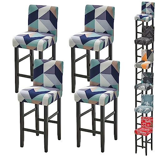 Zeyeo Moderne Bar Stuhl Abdeckung Set 1/2/4/6 Stretch Hohe Hocker Niedrigen Zurück Swivel Zähler Protector(A 4pcs) von Zeyeo