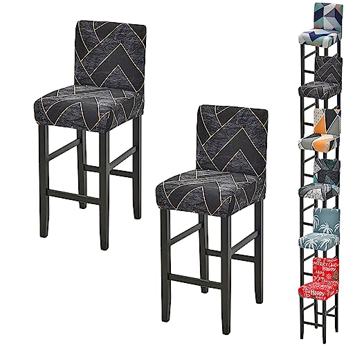 Zeyeo Moderne Bar Stuhl Abdeckung Set 1/2/4/6 Stretch Hohe Hocker Niedrigen Zurück Swivel Zähler Protector(B 2pcs) von Zeyeo