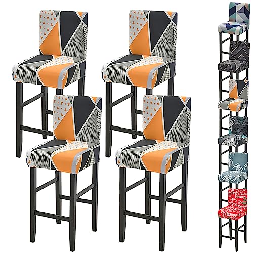 Zeyeo Moderne Bar Stuhl Abdeckung Set 1/2/4/6 Stretch Hohe Hocker Niedrigen Zurück Swivel Zähler Protector(C 4pcs) von Zeyeo