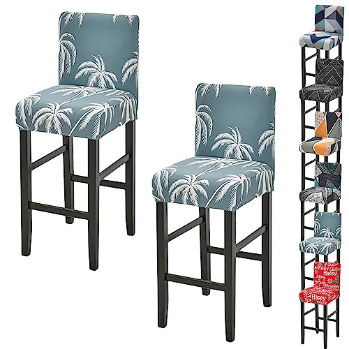 Zeyeo Moderne Bar Stuhl Abdeckung Set 1/2/4/6 Stretch Hohe Hocker Niedrigen Zurück Swivel Zähler Protector(E 2pcs) von Zeyeo