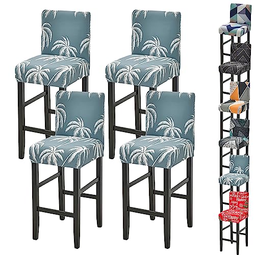 Zeyeo Moderne Bar Stuhl Abdeckung Set 1/2/4/6 Stretch Hohe Hocker Niedrigen Zurück Swivel Zähler Protector(E 4pcs) von Zeyeo