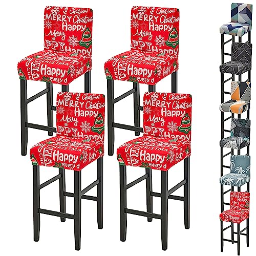 Zeyeo Moderne Bar Stuhl Abdeckung Set 1/2/4/6 Stretch Hohe Hocker Niedrigen Zurück Swivel Zähler Protector(F 4pcs) von Zeyeo