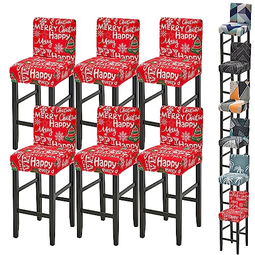 Zeyeo Moderne Bar Stuhl Abdeckung Set 1/2/4/6 Stretch Hohe Hocker Niedrigen Zurück Swivel Zähler Protector(F 6pcs) von Zeyeo