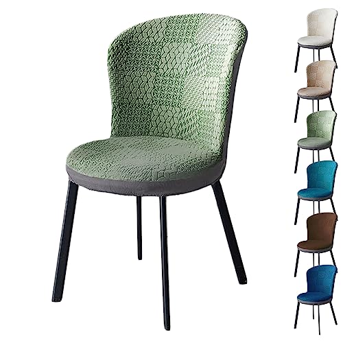 Zeyeo Moderne Patchwork 3D Jacquard Stuhlhussen Set Von 1/2/4/6, Stretch Waschbar Arc Sitz Protektoren(Green 1pcs) von Zeyeo