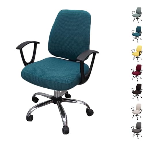 Zeyeo Plaid Stretch Bürostuhlbezug Für Geteilte Schreibtisch-Drehstühle, Sitz- Und Rückenlehnen-Schutzbezug(C 1pcs) von Zeyeo