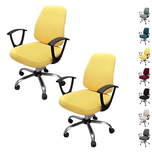 Zeyeo Plaid Stretch Bürostuhlbezug Für Geteilte Schreibtisch-Drehstühle, Sitz- Und Rückenlehnen-Schutzbezug(D 2pcs) von Zeyeo