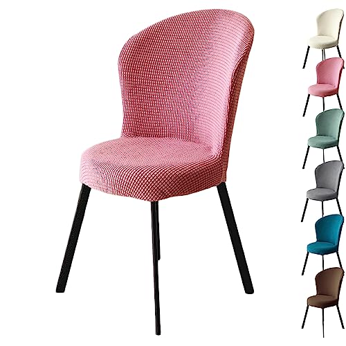 Zeyeo Rundes Sitzbezug-Set (1/2/4/6 Stück) Mit Gebogener Rückenlehne, Verdickter Schonbezug Für Esszimmerstühle, Dehnbar, Waschbar(Pink 1pcs) von Zeyeo