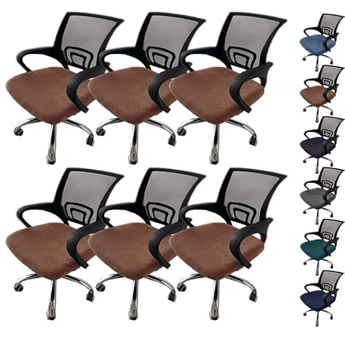 Zeyeo Samt-Sitzbezüge Für Bürostühle, 2er-Pack, Abnehmbarer Stretch-Schonbezug Für Computer-Drehstühle, Esszimmerstühle In Der Küche(B 6pcs) von Zeyeo