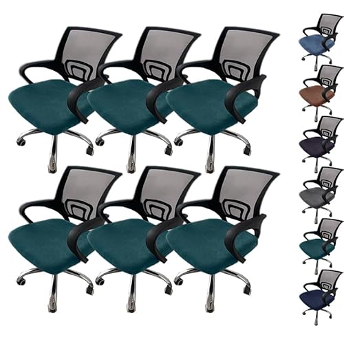 Zeyeo Samt-Sitzbezüge Für Bürostühle, 2er-Pack, Abnehmbarer Stretch-Schonbezug Für Computer-Drehstühle, Esszimmerstühle In Der Küche(C 6pcs) von Zeyeo