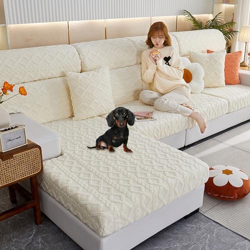 Zeyeo Samt-Stretch-Couchkissenbezüge, Universell, L-förmig, Chaiselongue Und Sofaschoner Für 2–4 Kissen, Waschbar(F,Headrest Cover) von Zeyeo