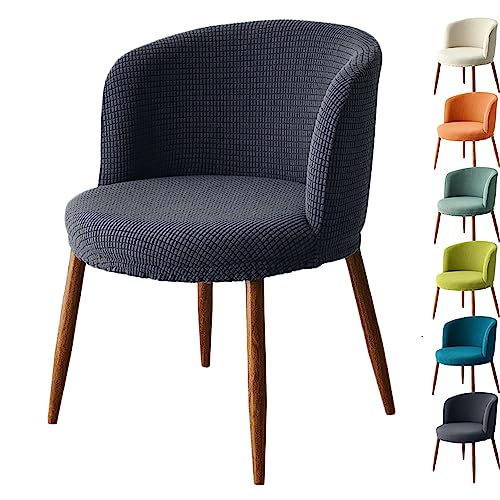 Zeyeo Schonbezug Für Esszimmerstühle Mit Niedriger Rückenlehne, 1er-/2er-/4er-/6er-Set – Verdickter Stretchschutz Für Runde/halbrunde, Gebogene Stühle(Grey 1pcs) von Zeyeo