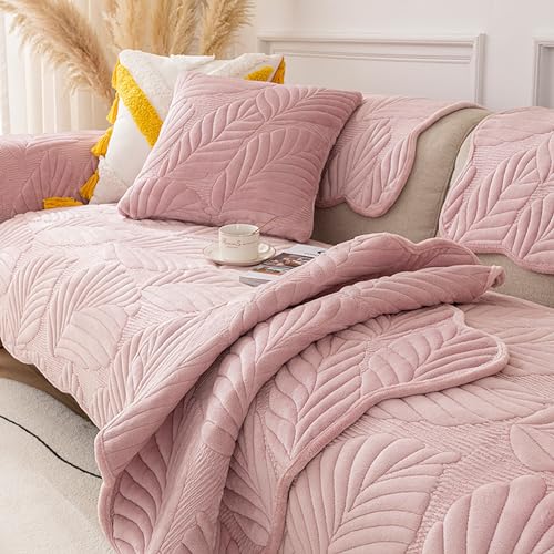 Zeyeo Sofabezug Aus Verdicktem Plüsch Mit 3D-Textur – Schonbezug Für 2/3/4 Kissen Für Schutz Von Haustieren Und Möbeln(Pink,Pillow11.8 * 19.7in) von Zeyeo