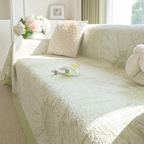 Zeyeo Sommerkühlender Couchbezug Für 1-4 Kissensofas, rutschfest, Waschbar, Eleganter Möbelschutz(Green,71 * 110in) von Zeyeo