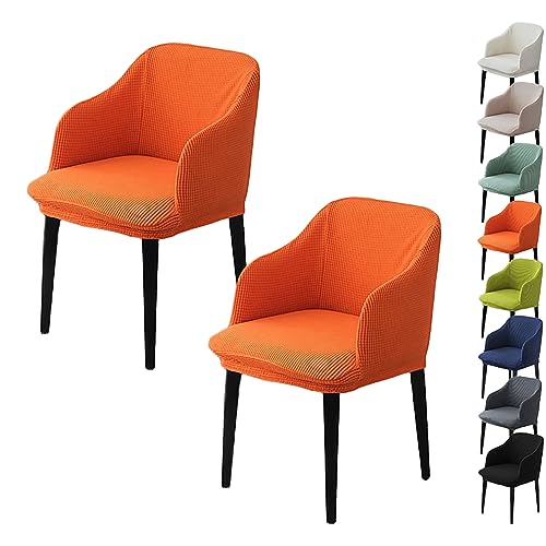 Zeyeo Stretch-Barstuhlhussen Mit Armlehnen, 1er-/2er-/4er-Set, Mit Gebogener Rückenlehne, Drehbar, Küchenstuhlschutz Für Thekenhocker(Orange 2pcs) von Zeyeo
