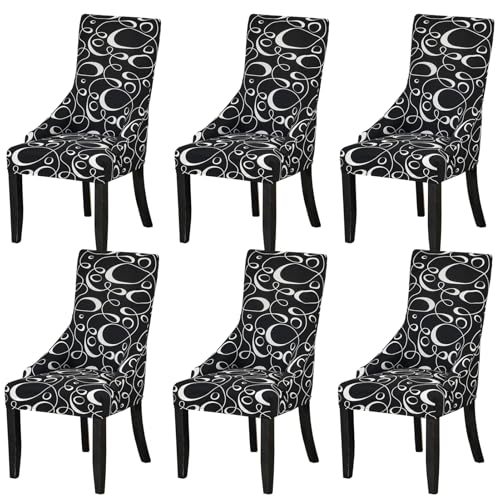 Zeyeo Stretch-Bezüge Für Ohrensessel Im Esszimmer – Waschbare, Gepolsterte Sesselbezüge Für Küche Und Zuhause(5,6PCS) von Zeyeo