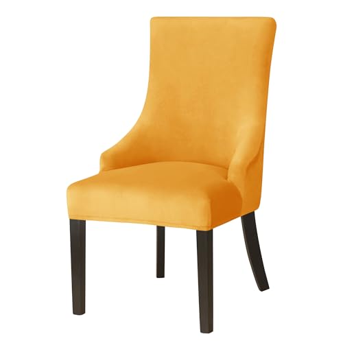 Zeyeo Stretch-Bezug Für Ohrensessel Aus Samt – Ohne Armlehnen, Waschbarer Schutz Für Esszimmer- Und Bankettstühle(Yellow,1pcs) von Zeyeo